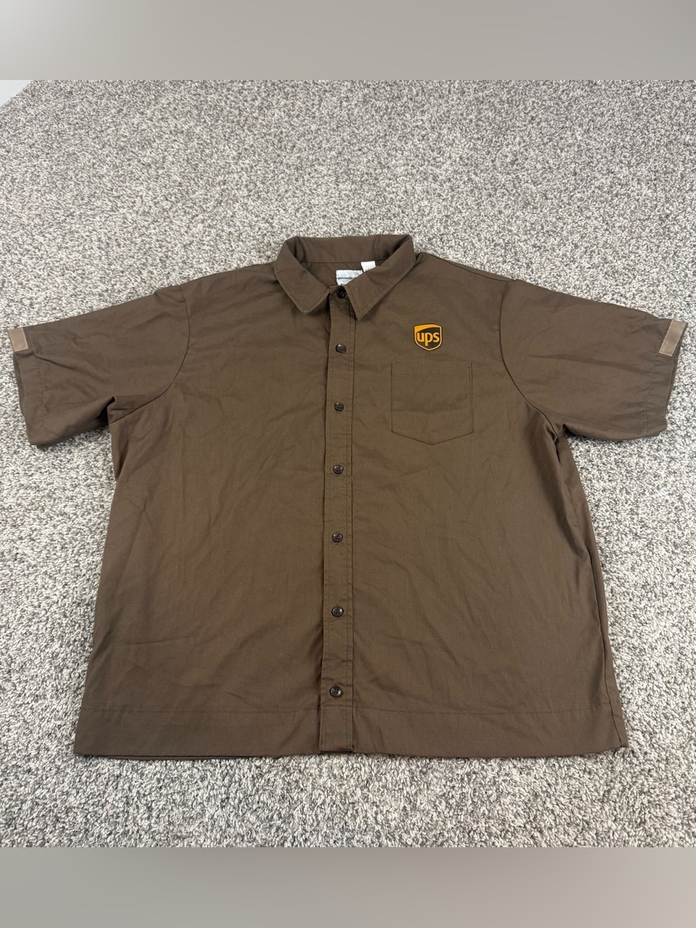 Vintage UPS Wearguard Uniform Shirt Mens XL Regular Brown short sleeve workwear